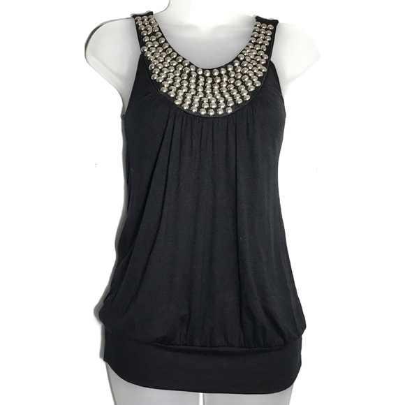 Metal Studded Sleeveless Blouse / Tank - S - Picture 6 of 8